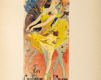 Original Vintage poster coulisse de l&#39;opera BY CHERET  Affiches illustrees 1896