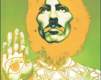 Original George Harrison by Richard Avedon 1967 original on linen excellent 19x27 inches