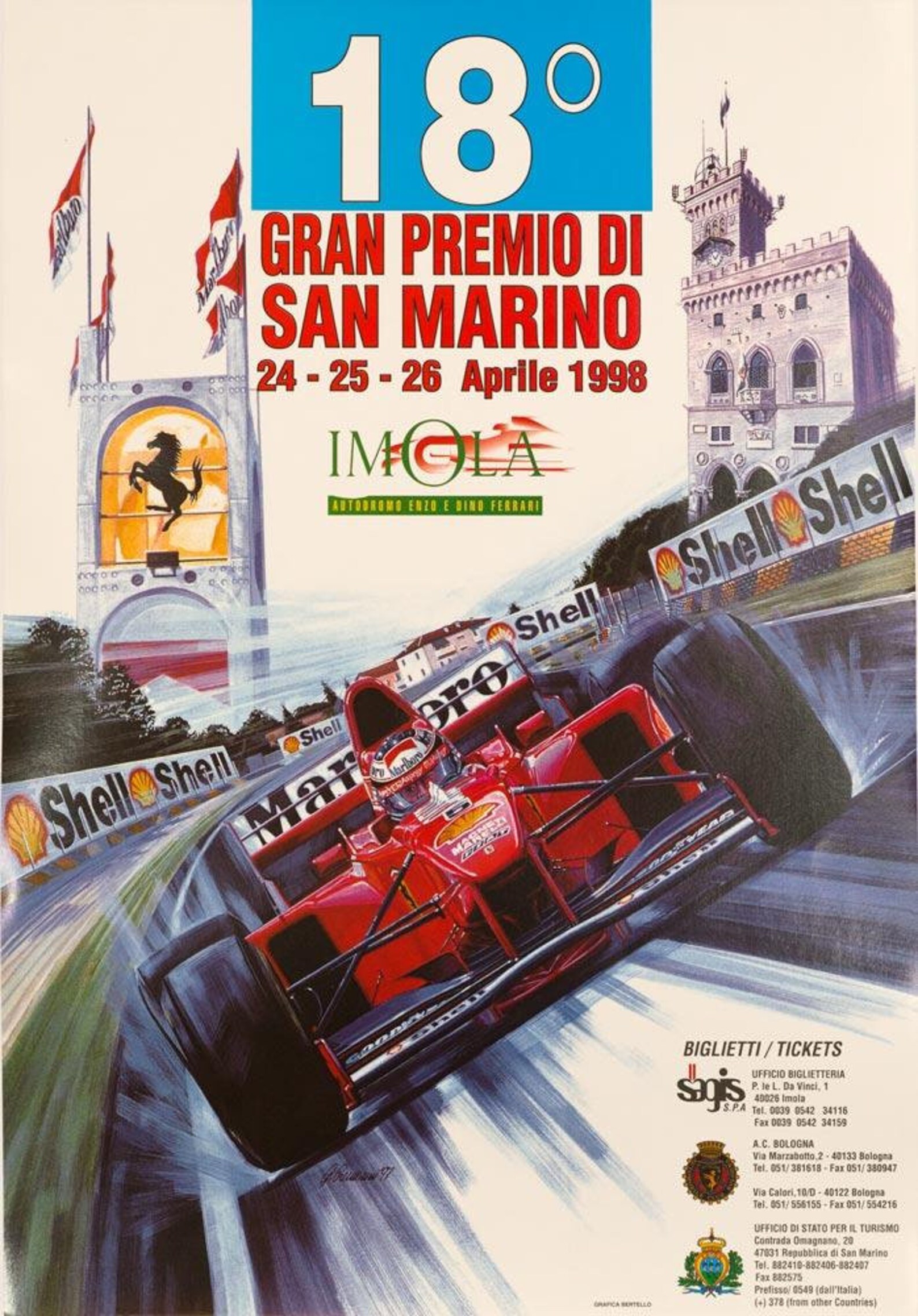 18th Gran Premio Di San Marino 1998 Championship F1 Micheal Turner Etsy