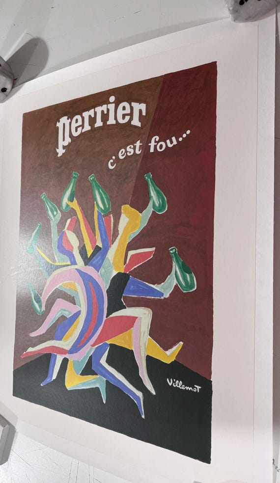 Perrier C'est Fou Villemot Authentic Original 1979 New Wave Poster