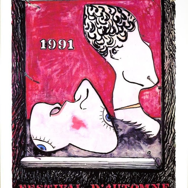 Jasper Johns Rare poster 1991 Festival D'Automne Paris Vintage poster small size