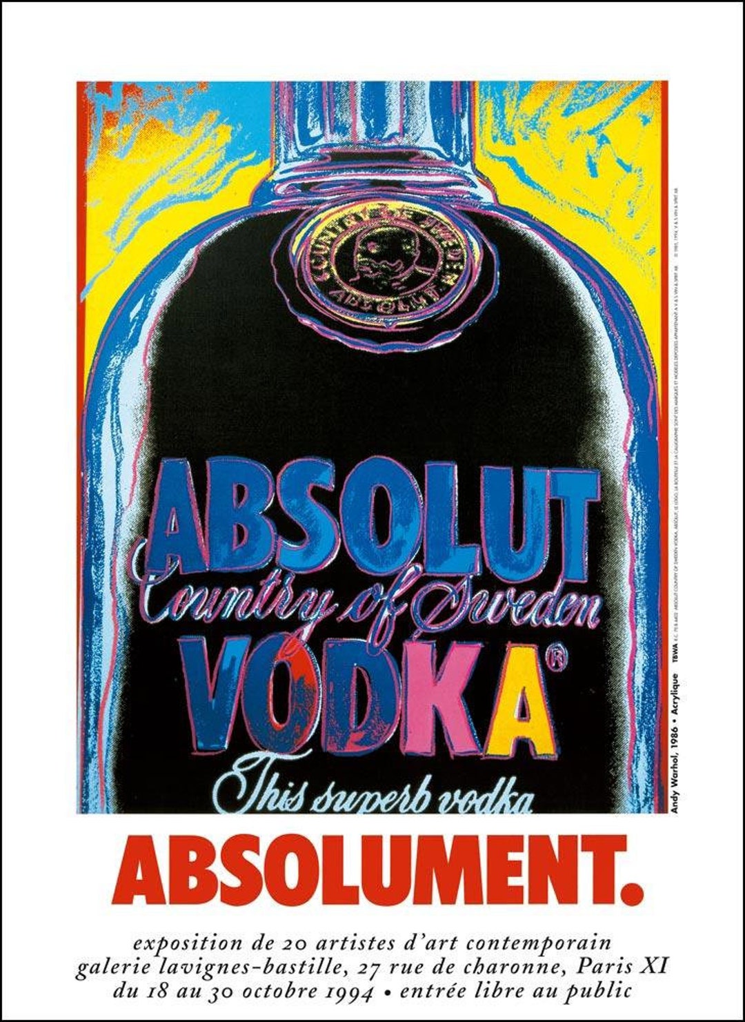 Absolut Vodka Andy Warhol Original Vintage Pop Art Poster Excellent A ...