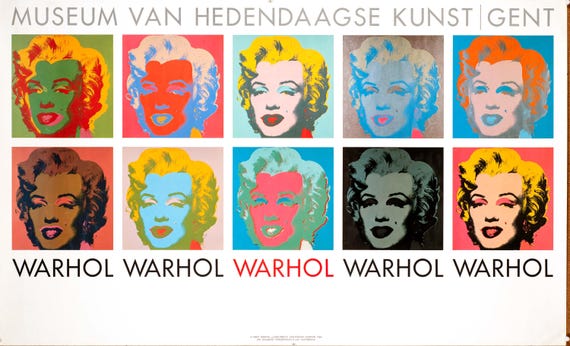 Andy Warhol 10 Marilyns' Vintage Museum Exhibition Poster 1990
