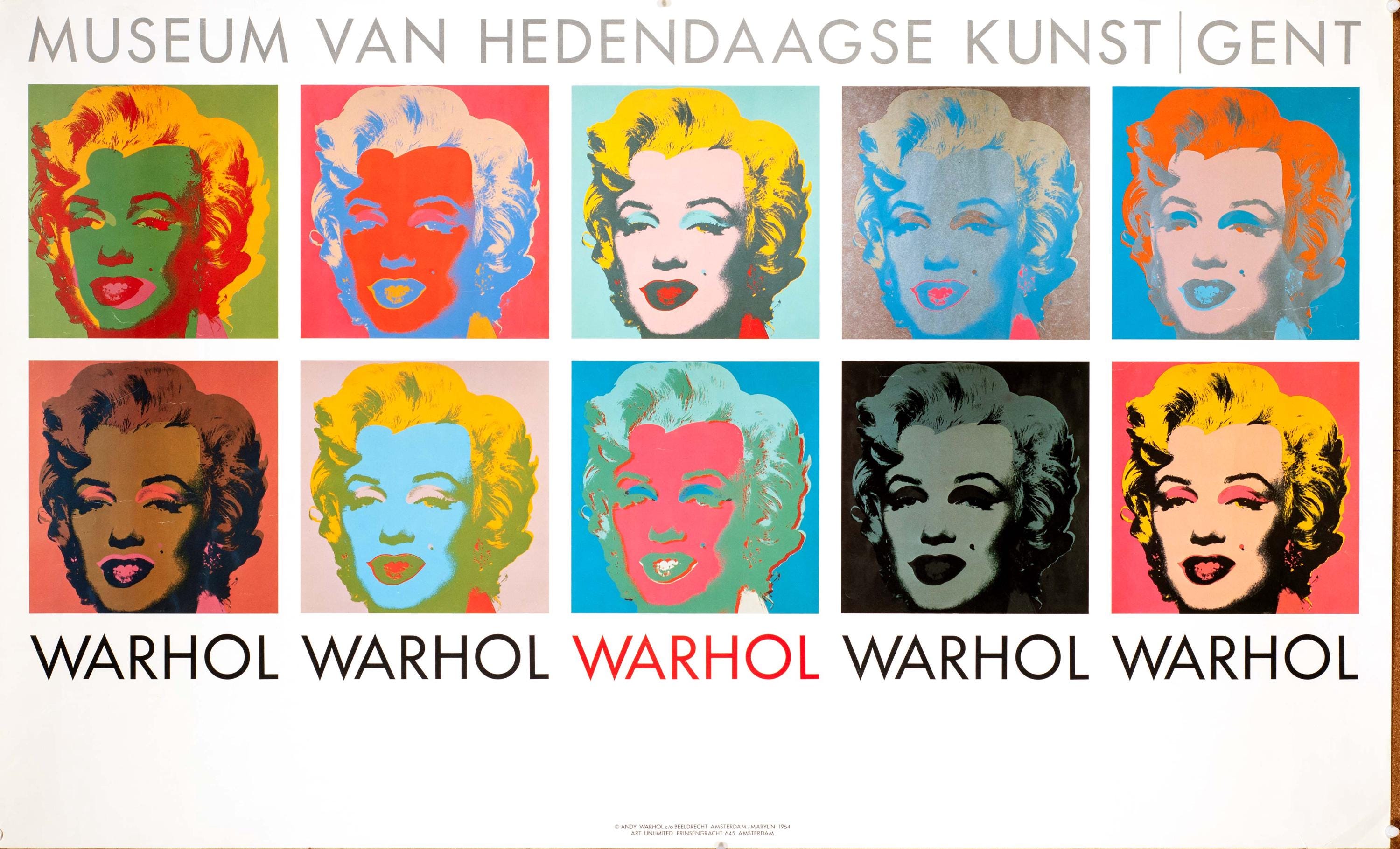 Andy Warhol 10 Marilyns' Vintage Museum Exhibition Poster 1990