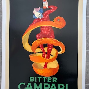 Bitter Campari Leonetto Cappiello printed on heavy stock 1921 rare version Original