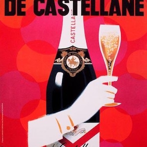 Epernay Champagne Castellane de Eric 1980 cartel francés original