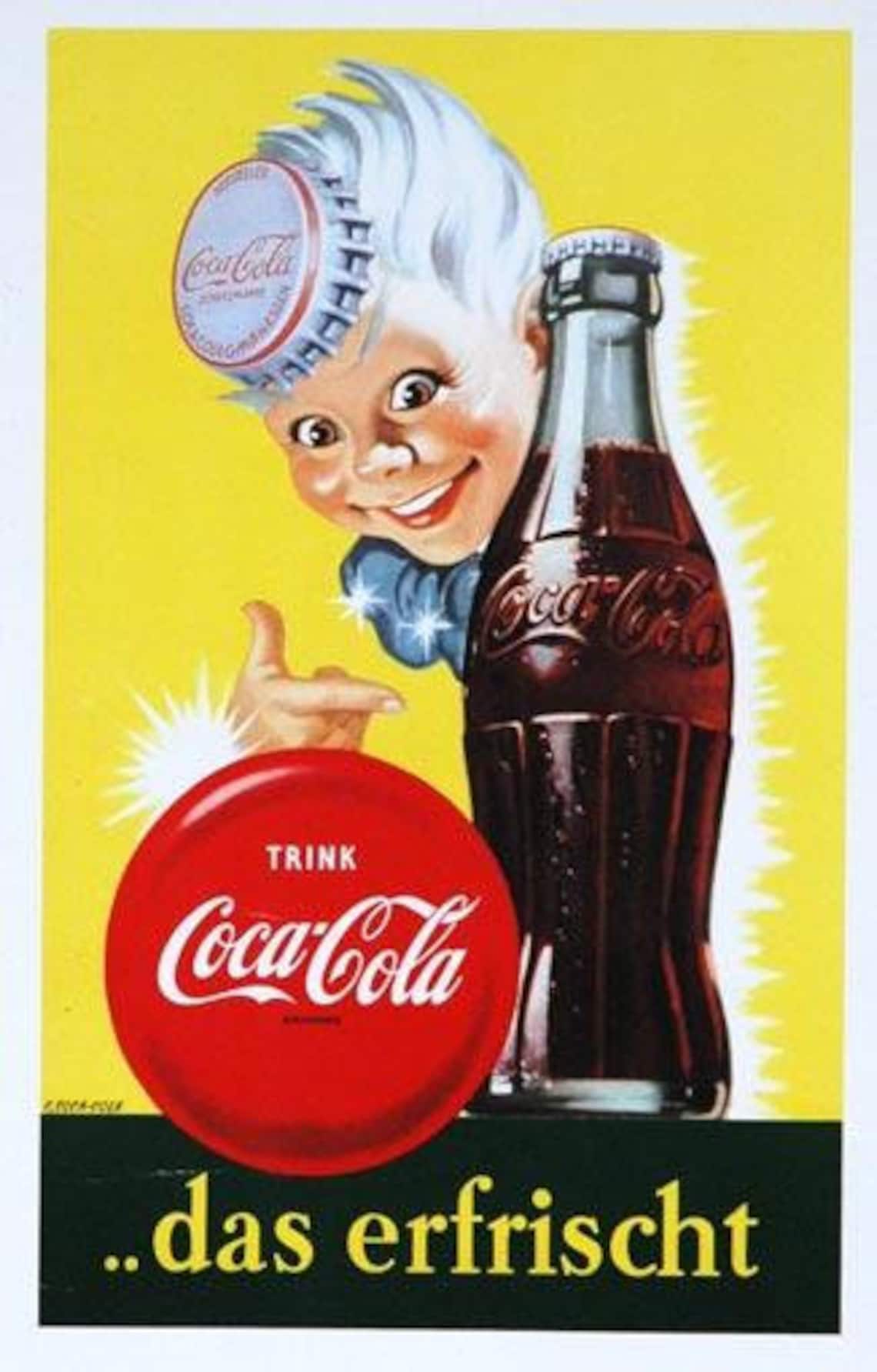 1950's German Coca Cola Add 10 X 14 Original Vintage  Etsy
