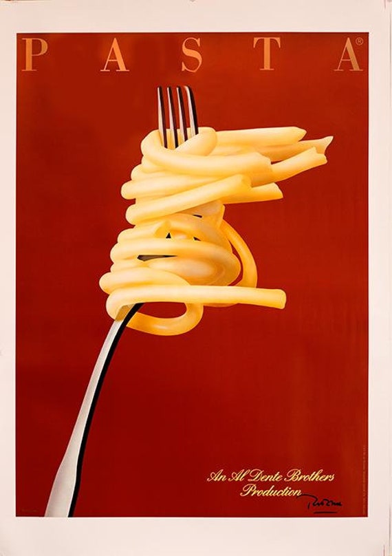 Pasta Poster by Razzia Original Vintage French Poster Medium Etsy