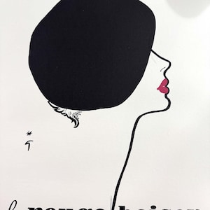 Le Rouge Baiser Rene Gruau (Beret) Vintage french poster original
