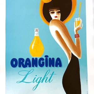 Cartel vintage de Orangina Light Bernard Villemot 1989