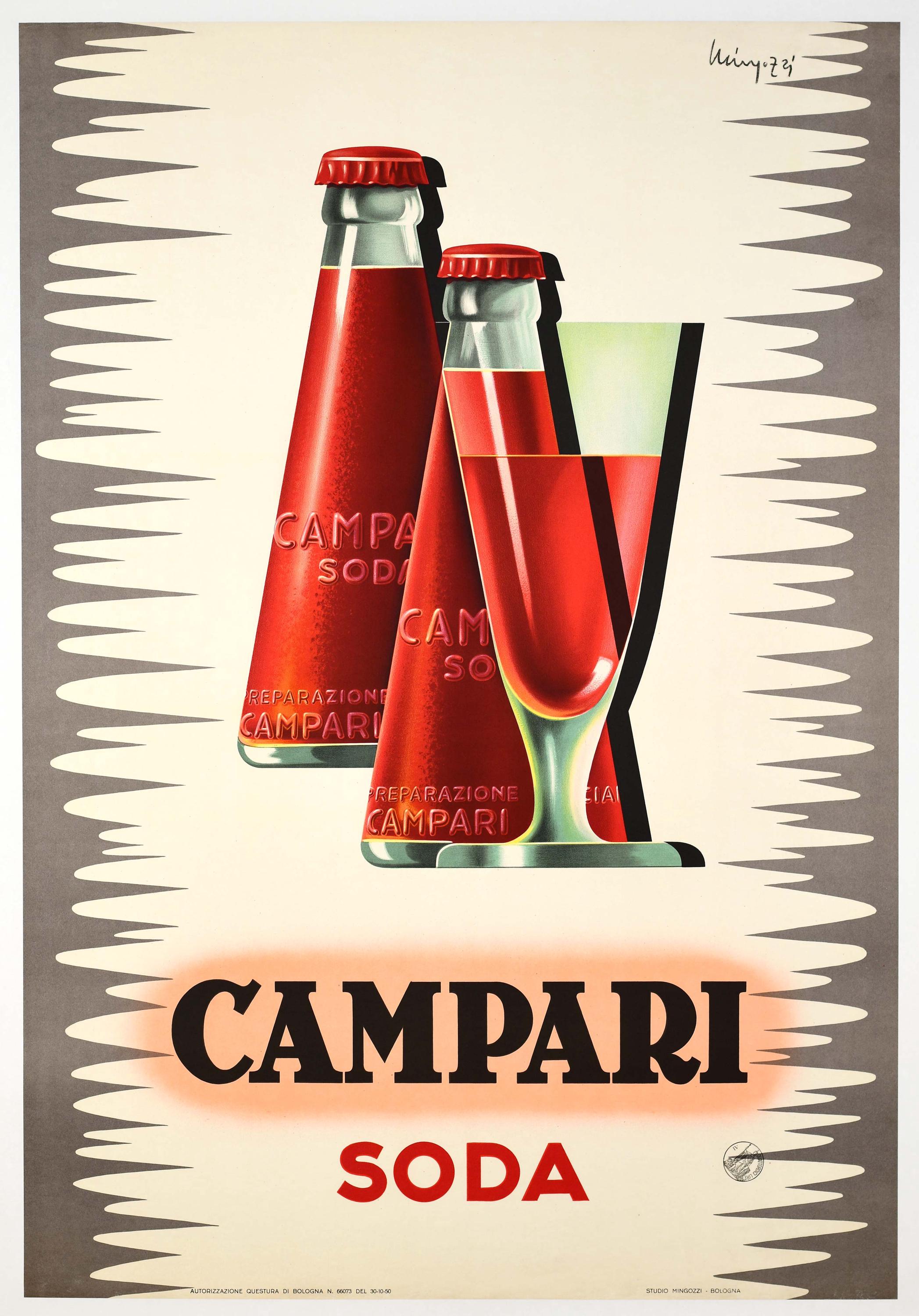 Campari 150周年記念ラベル 3本セット Original 1950 Campari Soda Lithograph Poster by Giovanni Mingozzi