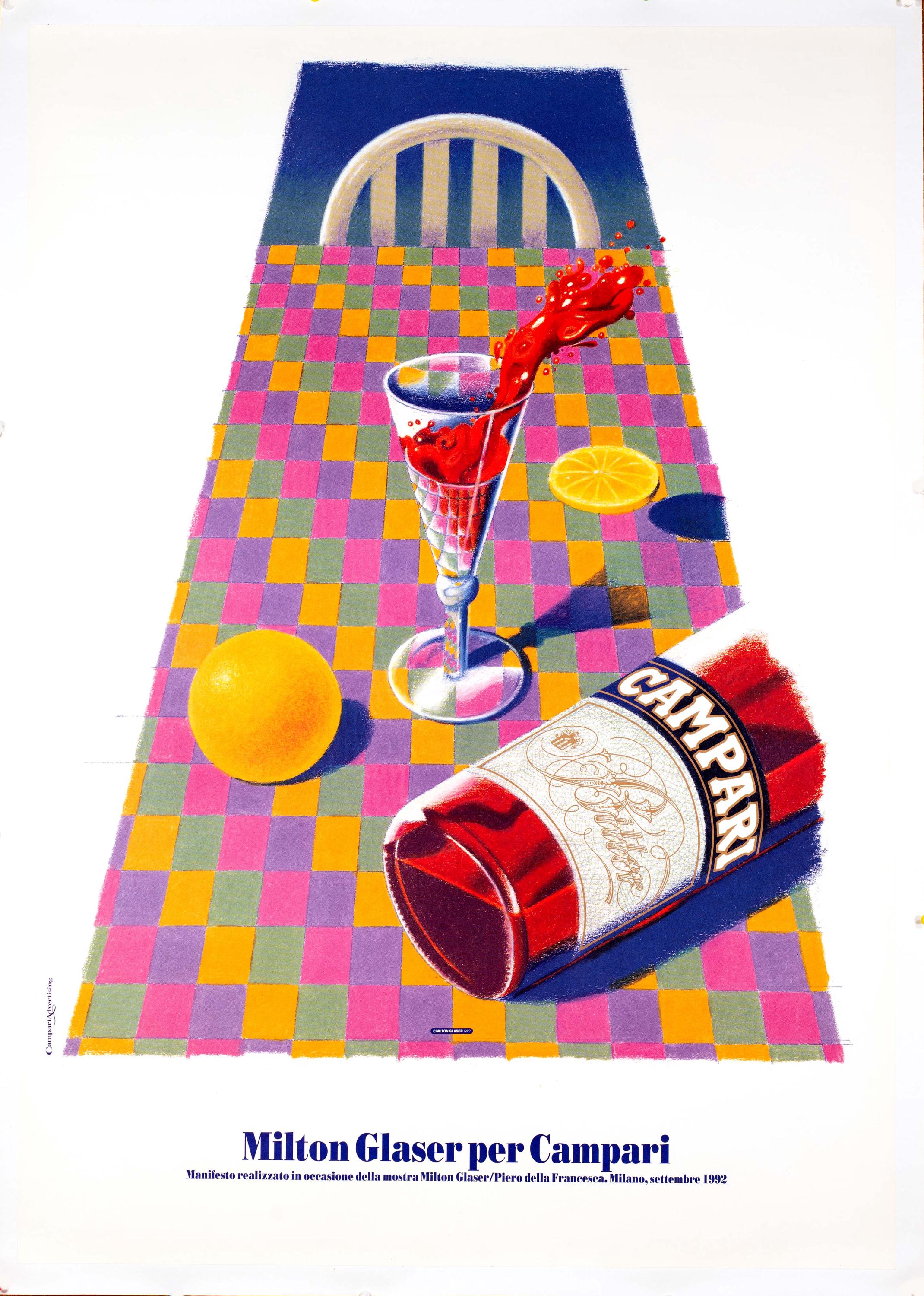 Campari Art Milton Glaser 1992 ORIGINAL VINTAGE ITALIAN Drinks
