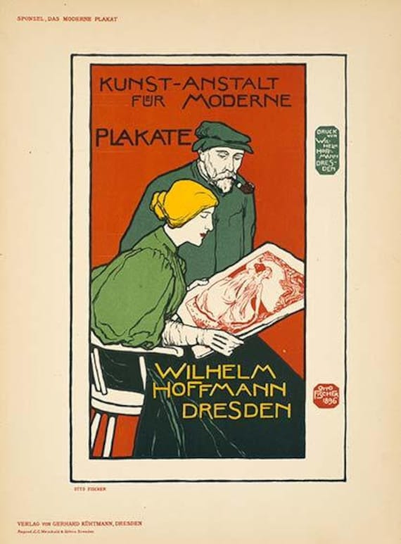Kunst Astalt by Fischer for Das Moderne Plakat Original Stone Lithograph 1897