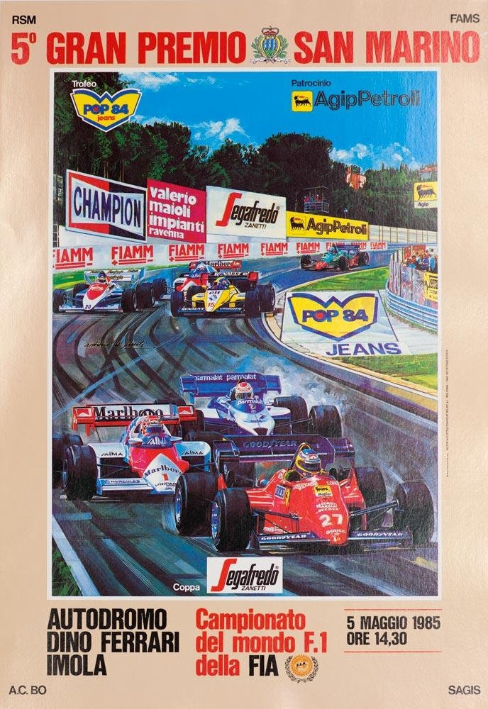 Vintage poster – San Marino, 9e Gran Premio Kronenbourg, Formula 1