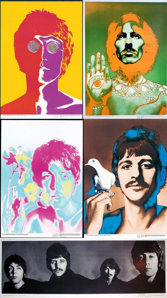 Avedon Beatles Posters: 1967 Original Set of 5, Stern