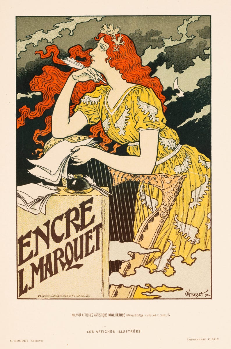 Encre L Marquet por Eugene Grasset Affiches illustrees 1896 imagen 1