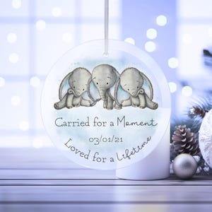Regalo commemorativo per la perdita di un neonato, gemelli, portato per un momento, decorazione da appendere in vetro, personalizzato