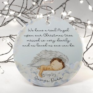 Regalo commemorativo per la perdita di un neonato, decorazione da appendere in ceramica, personalizzato