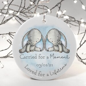 Regalo commemorativo personalizzato per la perdita di un neonato, gemelli, decorazione da appendere in ceramica