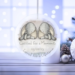Regalo commemorativo per la perdita di un neonato, gemelli, portato per un momento, decorazione da appendere in vetro, personalizzato