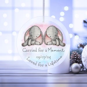 Regalo commemorativo per la perdita di un neonato, due gemelle, portate per un momento, decorazione da appendere in vetro, personalizzato