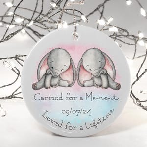 Regalo commemorativo personalizzato per la perdita di un neonato, gemelli, decorazione da appendere in ceramica