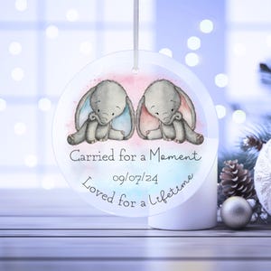 Regalo commemorativo per la perdita di un neonato, gemelli misti, portato per un momento, decorazione da appendere in vetro, personalizzato