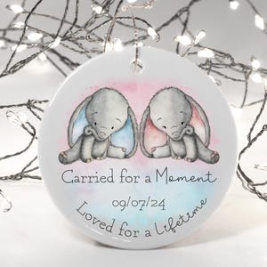 Regalo commemorativo personalizzato per la perdita di un neonato, gemelli, decorazione da appendere in ceramica