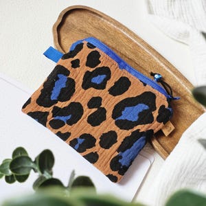 Mini neceser Leo bolso pequeño, neceser color block, monedero pequeño, neceser de muselina 14 x 12 cm, regalo Leolover