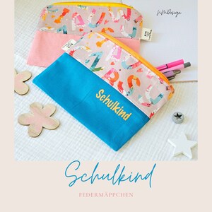 Astuccio personalizzato per bambini, astuccio con nome, astuccio colorato, astuccio, borsa in cotone, portafoglio, regalo per bambini a scuola