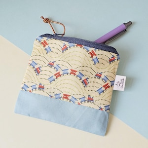Borsetta per bambini con nome • Borsa con trenino, piccola borsa in cotone fatta a mano, astuccio personalizzato, regalo per l'inizio della scuola