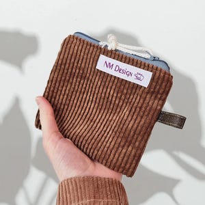 Borsa in velluto a coste, mini bag, moda lenta vegana equa, borsa minimalista, borsa con cerniera, borsa per il trucco, regalo per lei