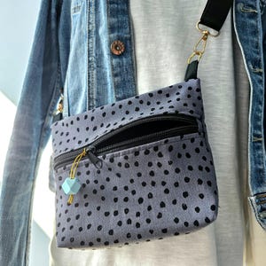 Petit sac à bandoulière pour femme en toile, sac de festival, sac fait main, sac pour téléphone portable, sac à bandoulière pour filles, sac à bandoulière à pois