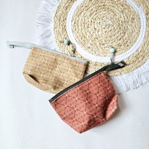 Mini porte-monnaie • Petite pochette en cuir velours, porte-monnaie jaune moutarde, porte-monnaie Boho ocre, trousse de maquillage faite main, petit cadeau pour petite amie