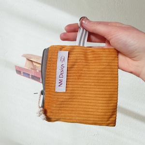 Geldbeutel Cord Geldbörse handgemacht / Täschchen Schlüsselband Schlüsselmäppchen / mini Makeup-Bag / Geschenk Freundin / Unisex Gelbörse