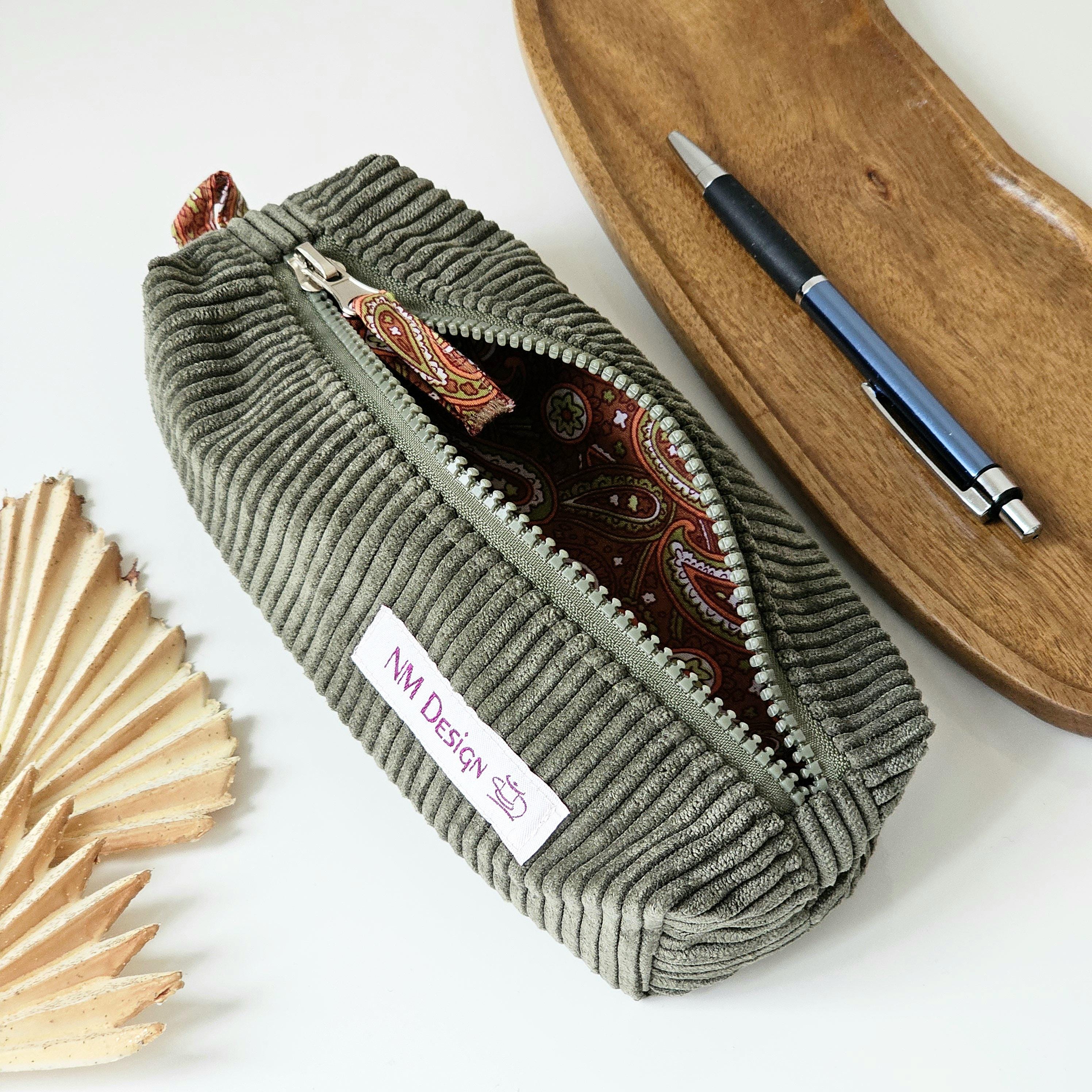 Carlo Colucci Kleine Kosmetiktasche Cord Mit Paisleymuster