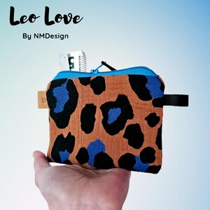 Mini billetera Leo | Bolso de muselina, neceser con bloques de color, cartera pequeña, bolso hecho a mano | Regalo para mamá | Leolover