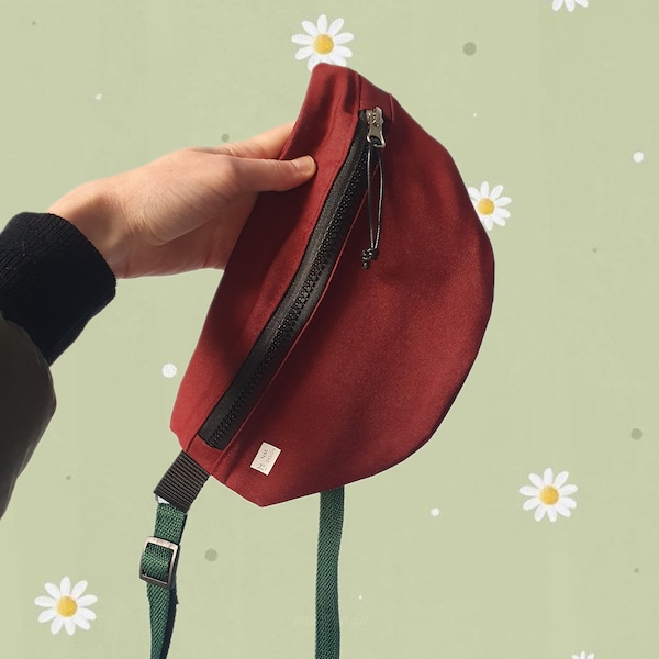 Crossbodybag rot klassisch Damen und Herren Unisex | Hipbag Crossbody Bag | Mini Bauchtasche | Handgemachte Tasche | Tasche für Sie