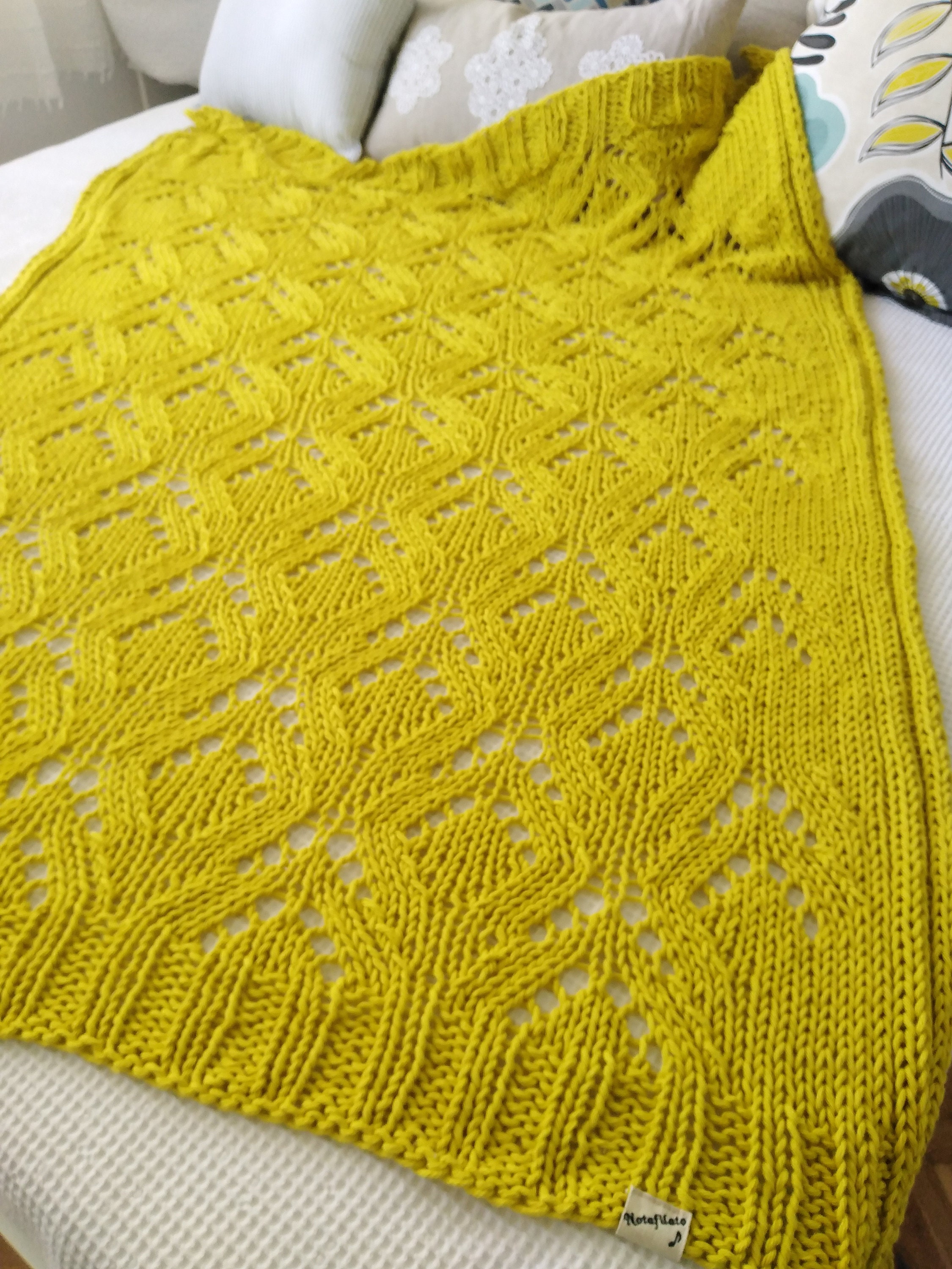 Citron throw blanket Couch throw blanket Chunky knit blanket Etsy España