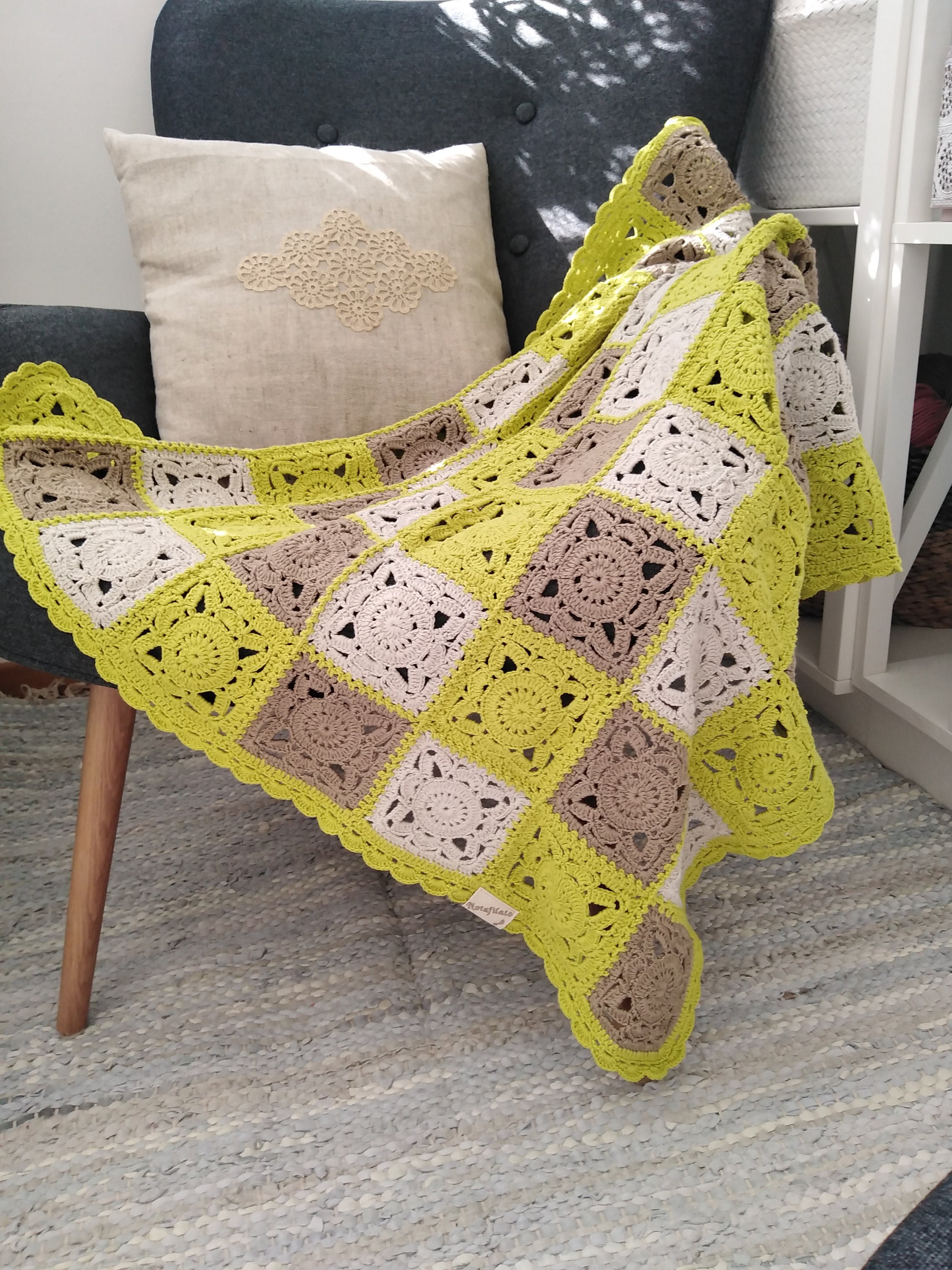 Granny Square Baby Blanket Baby Afghan Modern Crochet Baby Etsy