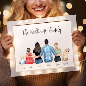 Custom Family Portrait - Gift for Mom - Gift for Parents - Christmas Gift for Mom Dad - Personalized Family Print - Family Decor - Mom Gift