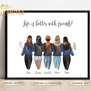 Personalized Friendship Gifts - Custom Best Friends Print - Gifts for Friends - Best Friend Birthday Gift - Best Friend Gifts
