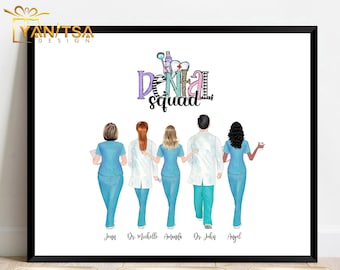 Personalized Dentists Team Print - Dental Team Gifts - Gift for Dentist - Denitst Colleague Gifts - Dentist  Leaving Gift - Wall Decor