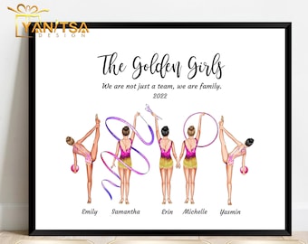 Rhythmic Gymnasts Gifts - Personalized Rhythmic Gymnasts Illustration - Rhythmic Gymnast Gift - Rhythmic Gymnasts Team Gifts - Wall Art