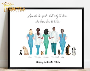 Personalized Vet Team Print - Vet Colleagues Gifts - Vet Clinic Gift - Vet Team Gifts - Vet Colleague Leaving Gift - Vet Thank You Gift