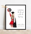 Personalized Cheerleader Illustration - Cheerleader Graduation Gift - Custom Cheerleader Graduation Drawing - Editable Cheerleader Print product logo
