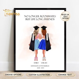 Regalo de graduación de compañero de cuarto - Regalos de compañeros de cuarto - Regalo de graduación para compañero de cuarto - Regalo de compañero de cuarto personalizado - Regalo de graduación de Romie - Regalos de compañeros de cuarto