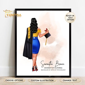 Custom Graduation Gift for Her - Personalized Graduation Gift for Her  - College Graduation Gift - University Graduation Gift -  Wall Art