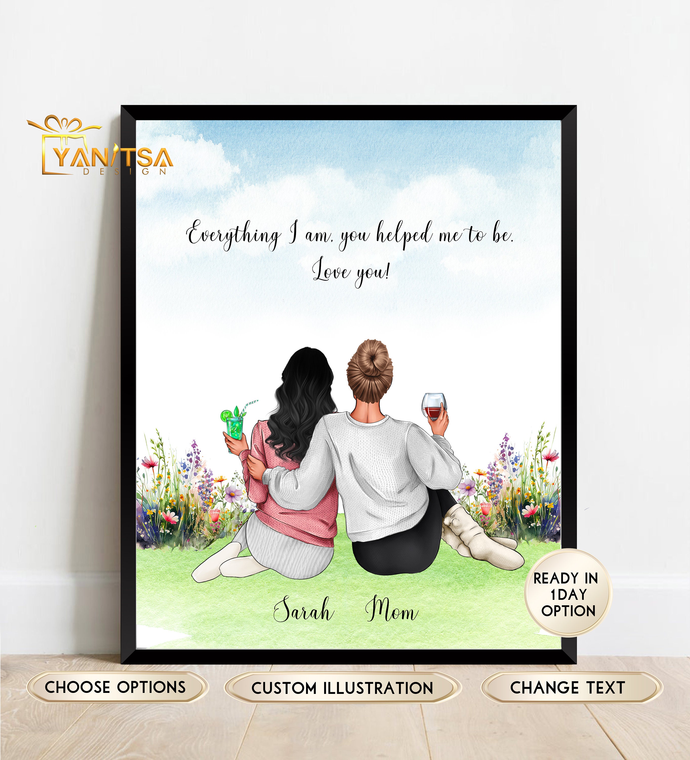 Personalised Mother and Daughter Print, Birthday Gift for Mum, Custom  Family, Personalized Gifts for Mom From Daughter, DIGITAL (Instant  Download) 