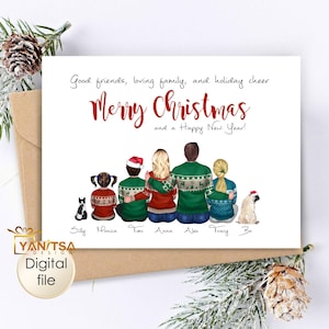 Gepersonaliseerde kerstkaart - familiekerstkaart - kerstkaart met aangepaste tekst - afdrukbare kerstkaart